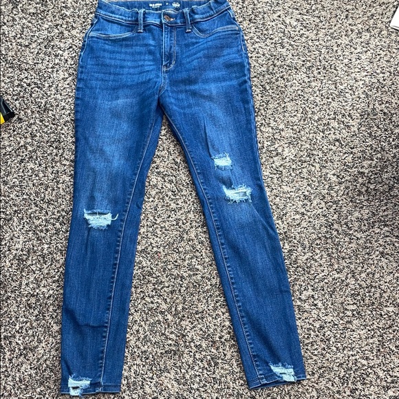 Old Navy Other - Old Navy High Rise Rockstar Super Skinny Distressed Jeggings Girls Sz 18 | EUC